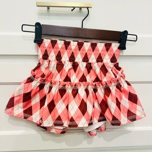 Plaid Pink and White Kids Skort